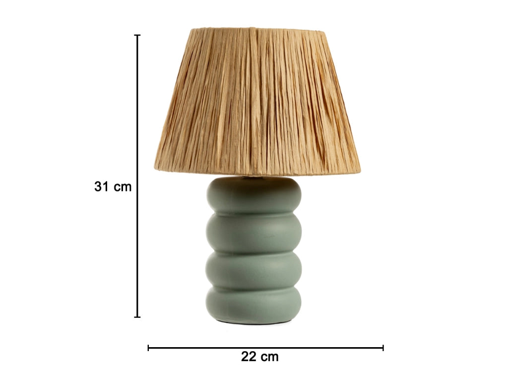 Lampada Da Tavolo Comodino Ricaricabile Accensione On/Off Modello Atene - Small - Salvia