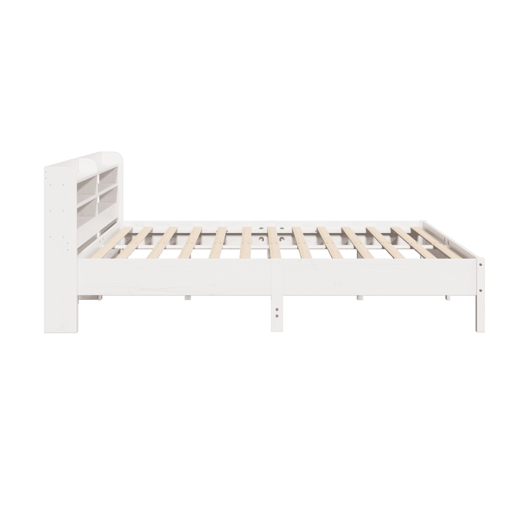Letto senza Materasso-Struttura Letto Bianco 180x200 cm Legno Massello di Pino 652747