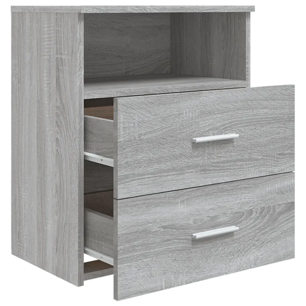 Comodino | Armadio da Notte | Mobiletto da notte Grigio Sonoma 50x32x60 cm