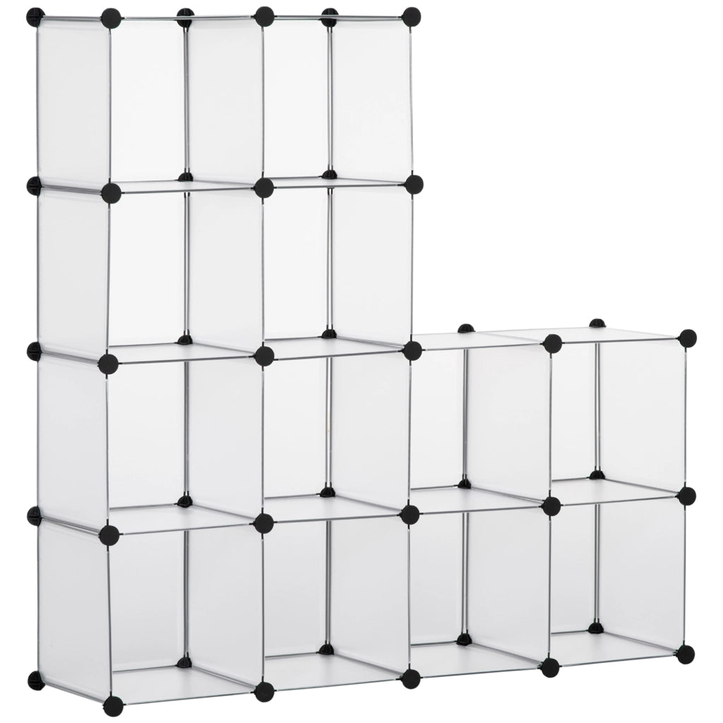 Sistema scaffali modulare con 16 cubi ¨C Minimal ¨C Nero e bianco 80x30x24 cm