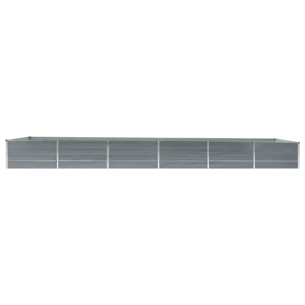 Letto Rialzato da Giardino Acciaio Zincato 480x80x45 cm Grigio 47064