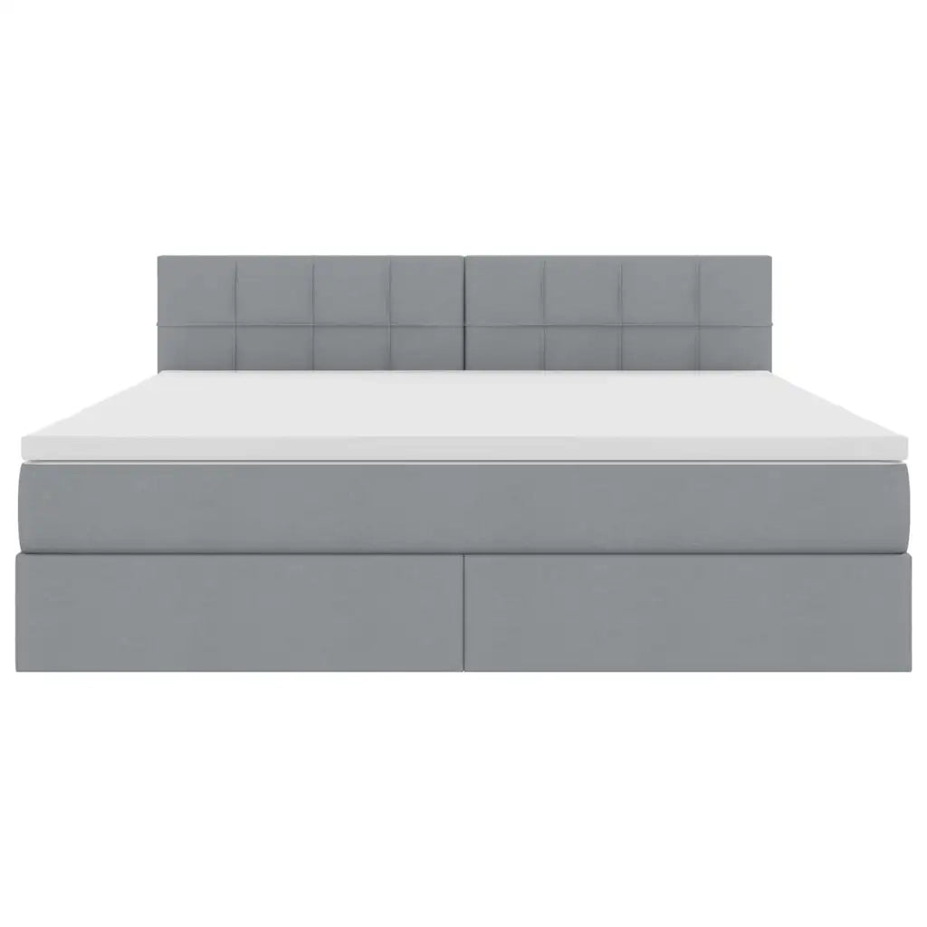 Letto con contenitore e materasso Grigio chiaro 160 x 200 cm
