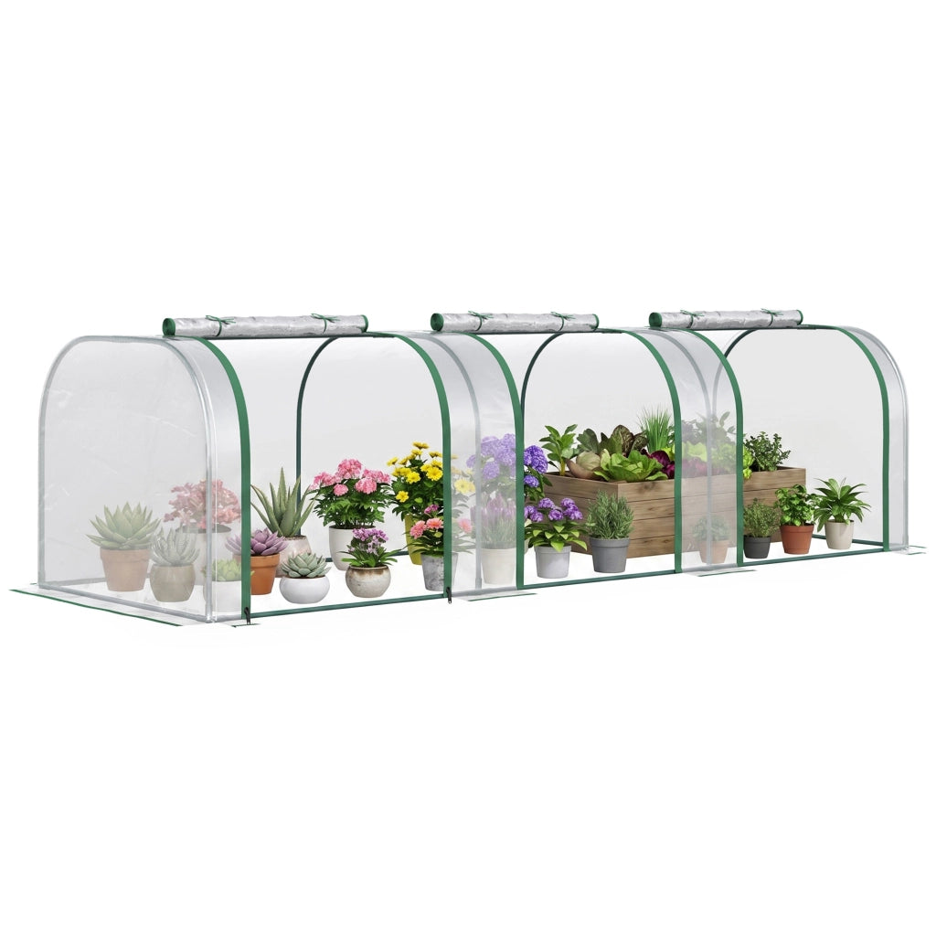 Serra da Giardino per Pomodori ¨C Xylo ¨C Acciaio PVC Anti-UV 3L x 1l x 0,8H m Verde