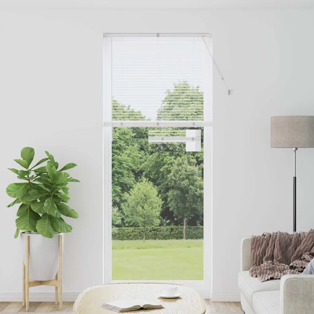 vidaXL Tenda per Finestra con tende Manuale Bianco Alluminio