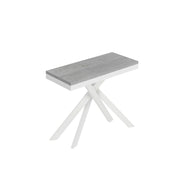 Consolle allungabile 90x40/300 cm Sakuro Evolution Cemento gambe bianche