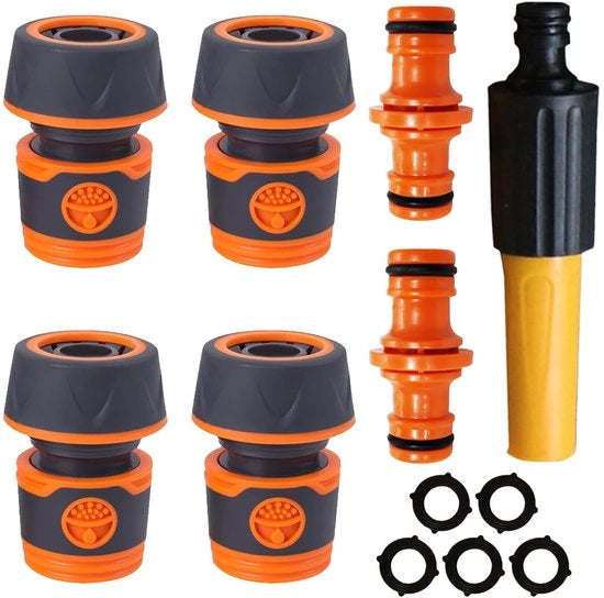 Set di attacco 7 pezzi - 4 connessioni di tubo - 2 valvole - 1 terminale - Inclusa istruzione per l'uso - set di tubi