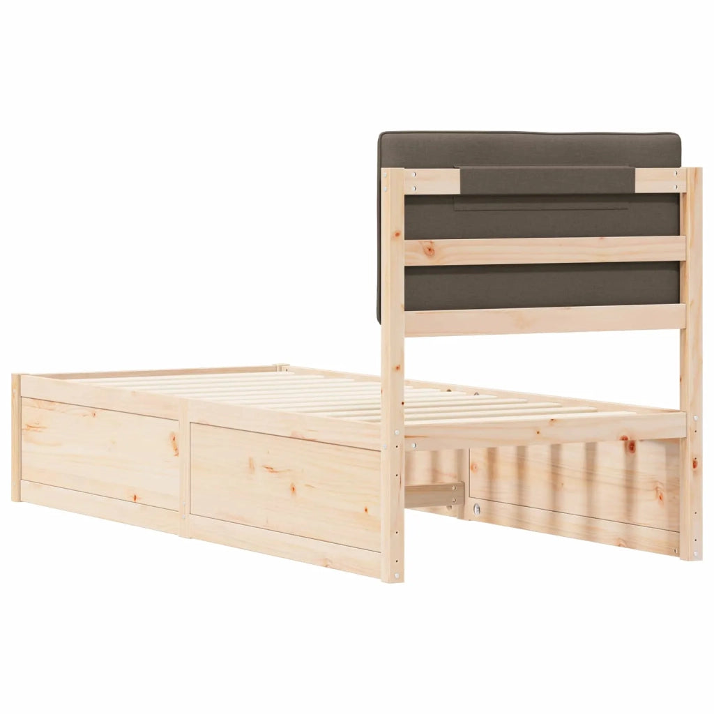 Letto con Testiera Rivestita Talpa 75 x 190 cm Pino massello 877812
