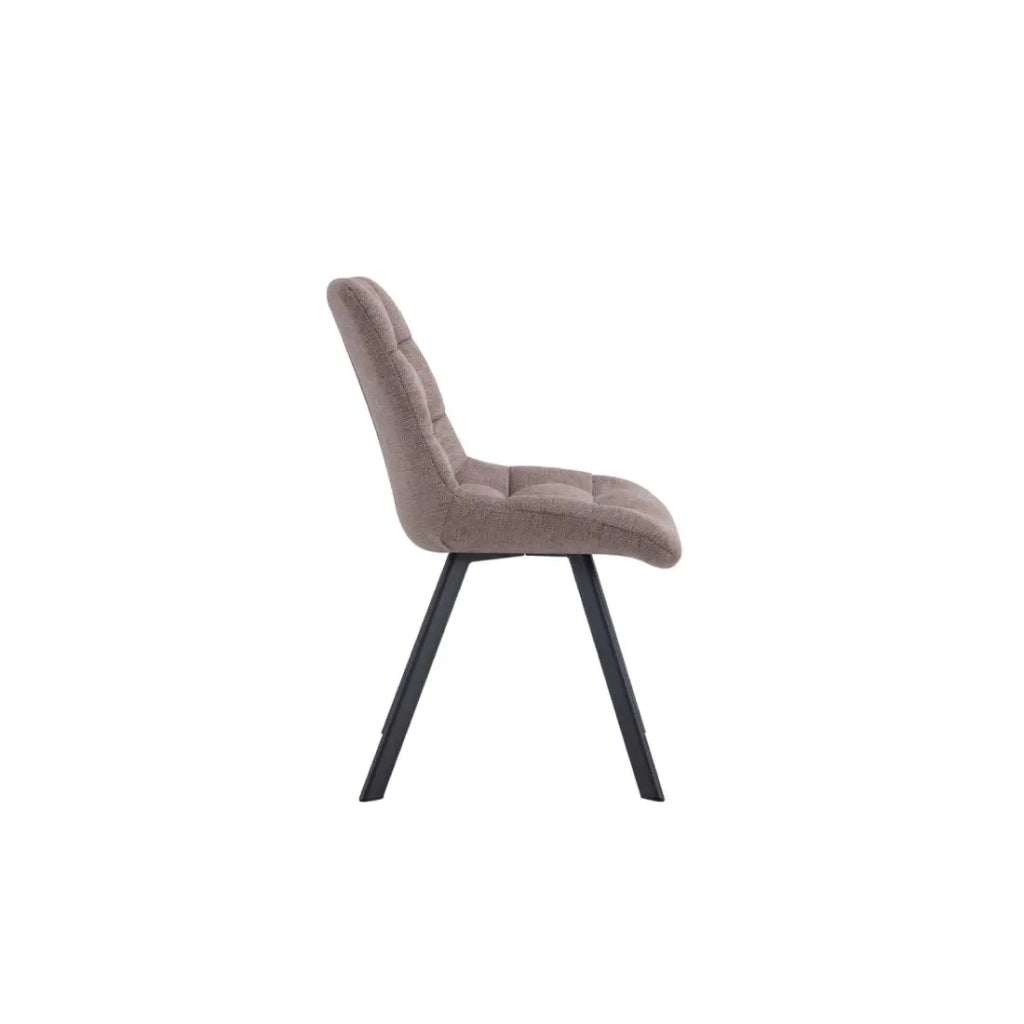 Set di 2 sedie VELMA - Tessuto pepe - Gambe in metallo - Design moderno - Eleganza naturale e contrastata
