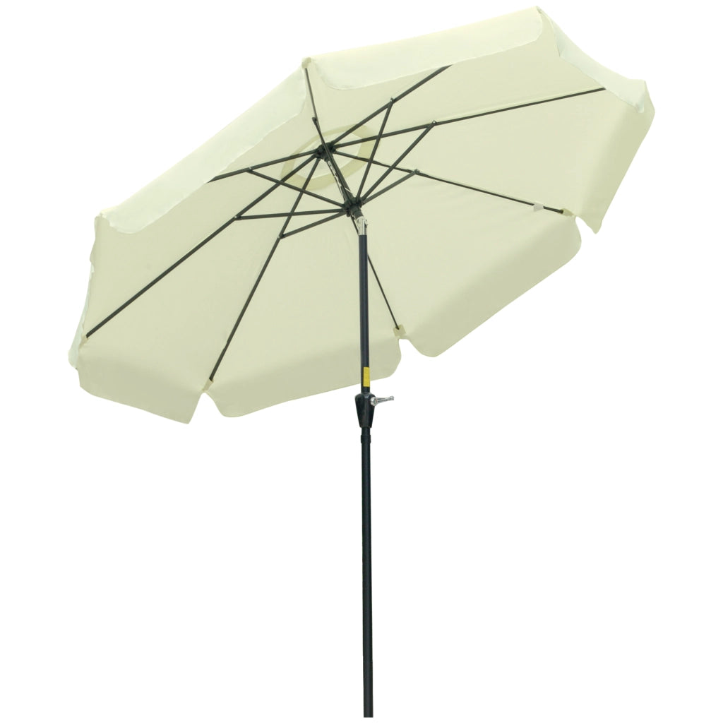 Ombrellone da Giardino e Terrazza ?2.7x2.5 m Rotondo con Testa Inclinabile e Resistente ai Raggi UV 50+, Beige