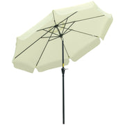 Ombrellone da Giardino e Terrazza ?2.7x2.5 m Rotondo con Testa Inclinabile e Resistente ai Raggi UV 50+, Beige
