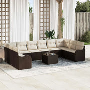 Set Divano da Giardino Marrone polyrattan