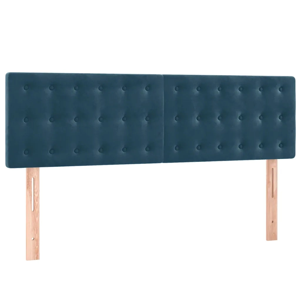 Giroletto a Molle con Materasso Blu Scuro 140x200 cm in Velluto