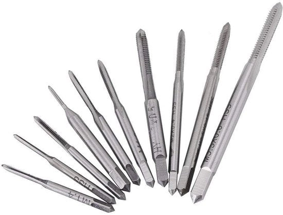 Set di viti a vite 10 pezzi - M1 a M3.5 - Acciaio ad alta velocità - Duraturo - Resistente al calore - Esperienza di avvallamento liscia - Set di viti