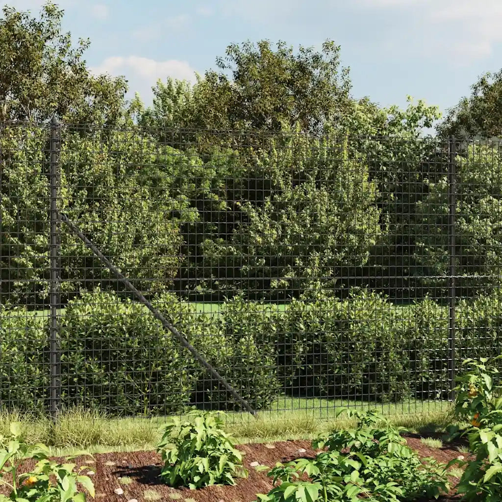 Recinzione da Giardino | Recinzione Metallica con Flangia Antracite 1,6x25 m
