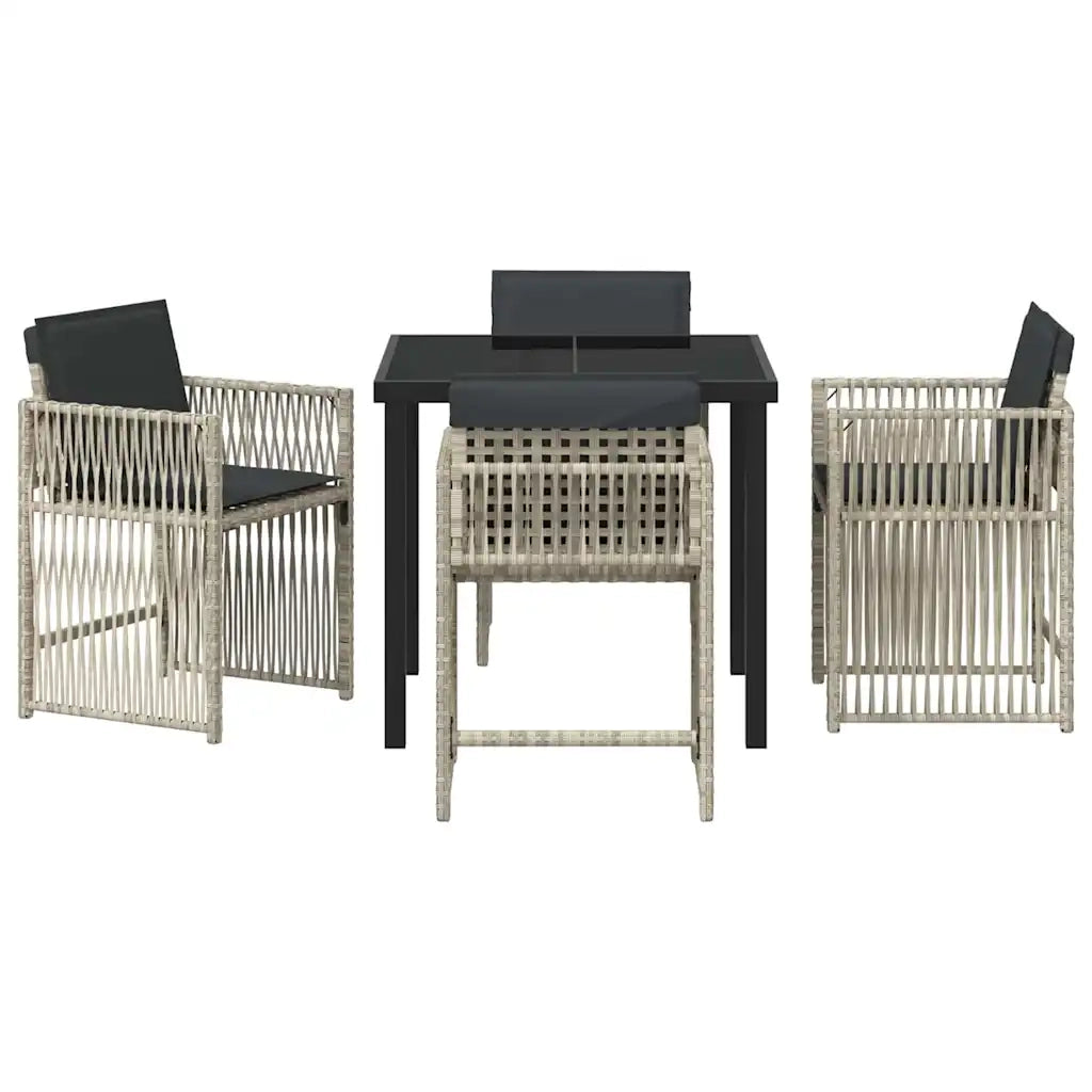 Set da Pranzo per Giardino 5 pcs Grigio chiaro