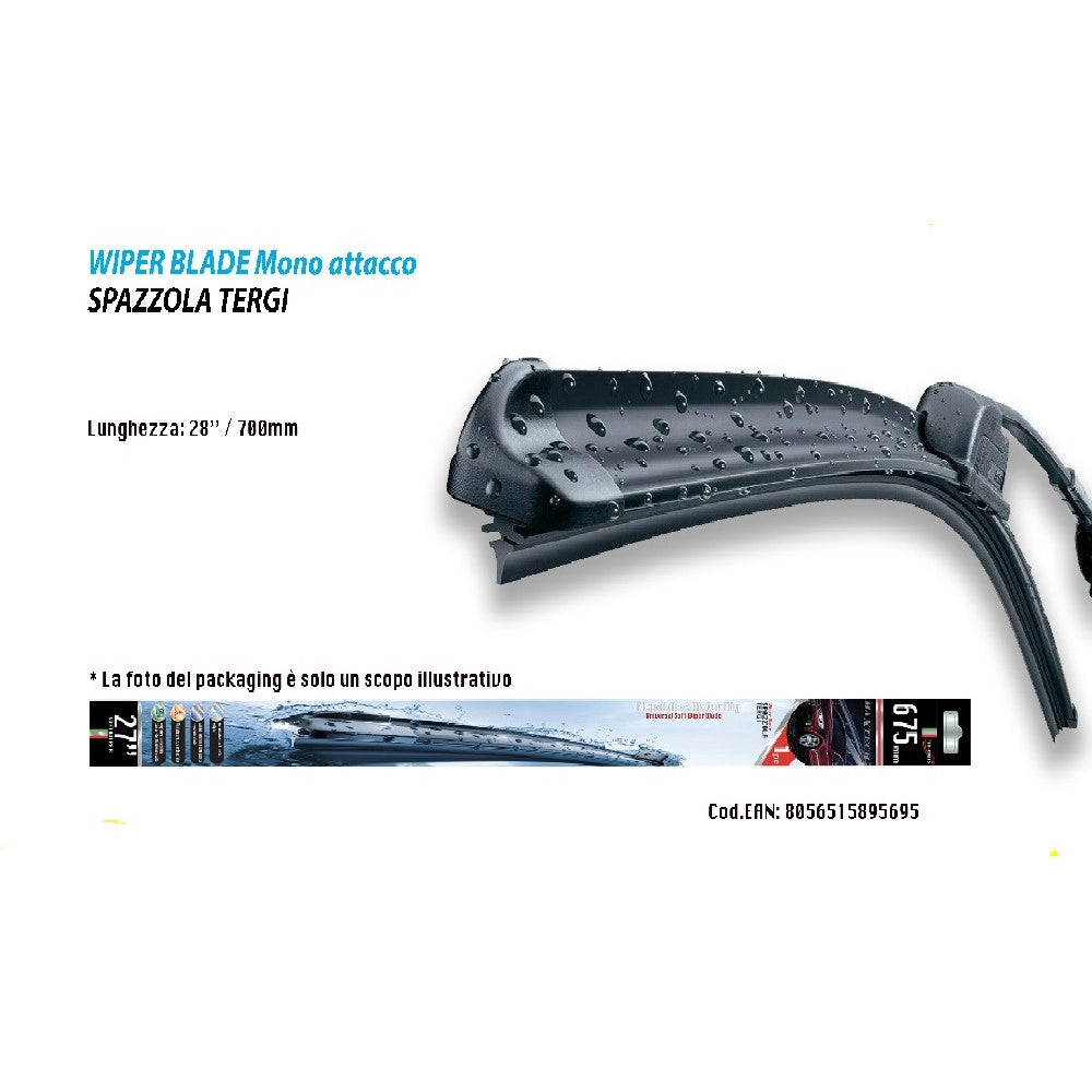 Trade Shop - Spazzola Tergicristallo Universale Per Auto 700 Mm 28'' Maxtech Ter-cr028 -