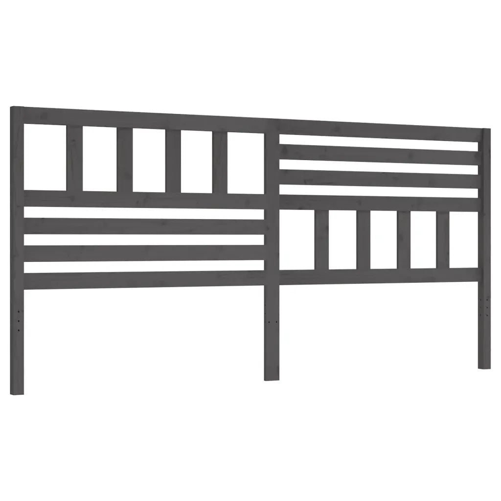 Testiera per Letto-Testata-Testiera Decorativa Grigia 206x4x100cm in Legno Massello di Pino 915159