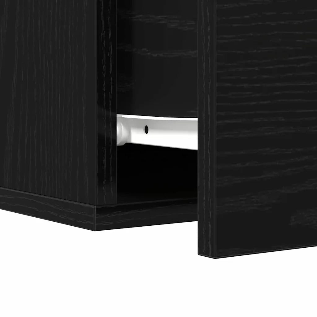 Armadio da Notte Rovere Nero 35 x 35 x 20 cm Legno multistrato 863786