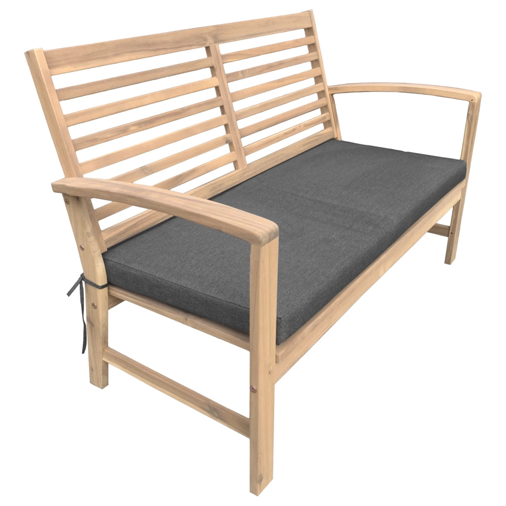 Set di mobili da giardino Acacia Goa 4 posti - cuscini grigi
