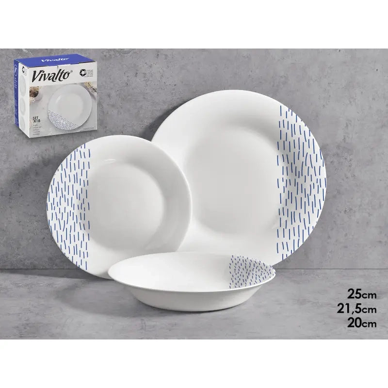 Set 18 piatti rotondi decorati