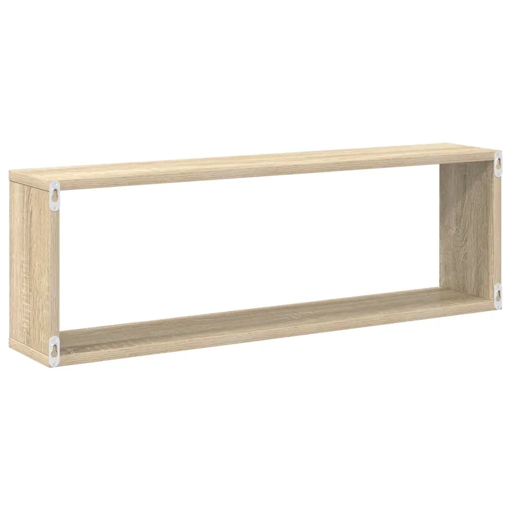 4 pz Mensole Parete | Mensola sospesa Cubo Rovere Sonoma 80x15x26,5cm Multistrato