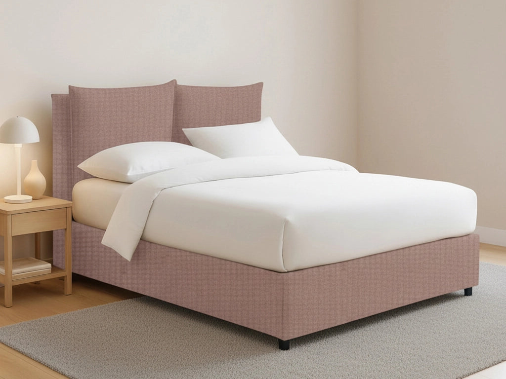 Newton, Letto Piazza e Mezza Sfoderabile Made in Italy, Rosa Antico
