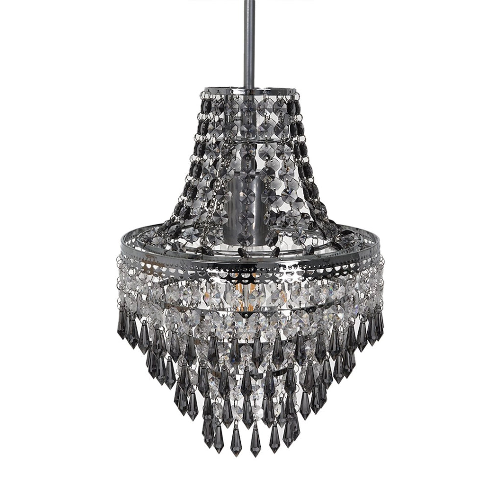 Lampadario glamour cristallo nero E27 60W CORAL Milagro