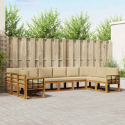 Set di divani da esterno con cuscino 10 pcs Naturale e Beige 3367066