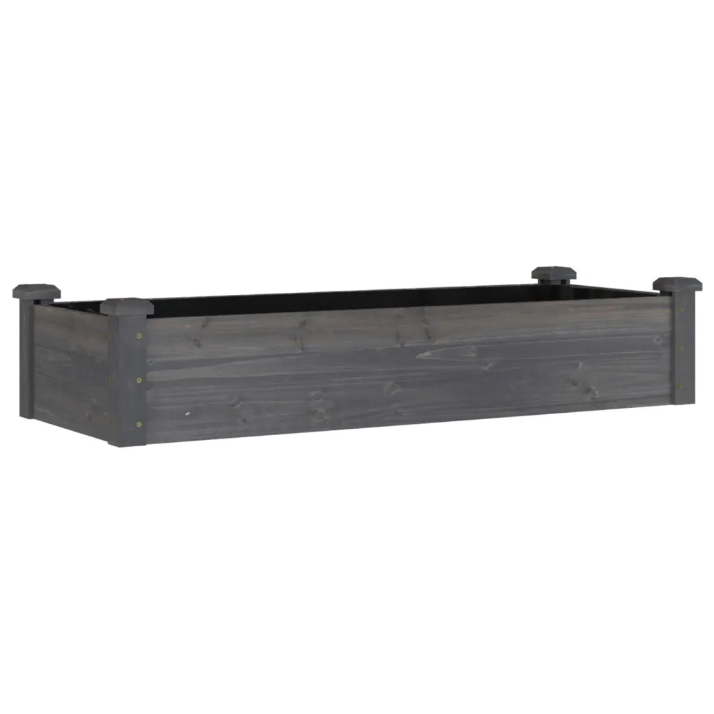 Fioriera Giardino con Fodera Grigia 120x45x25cm Massello Abete 364288