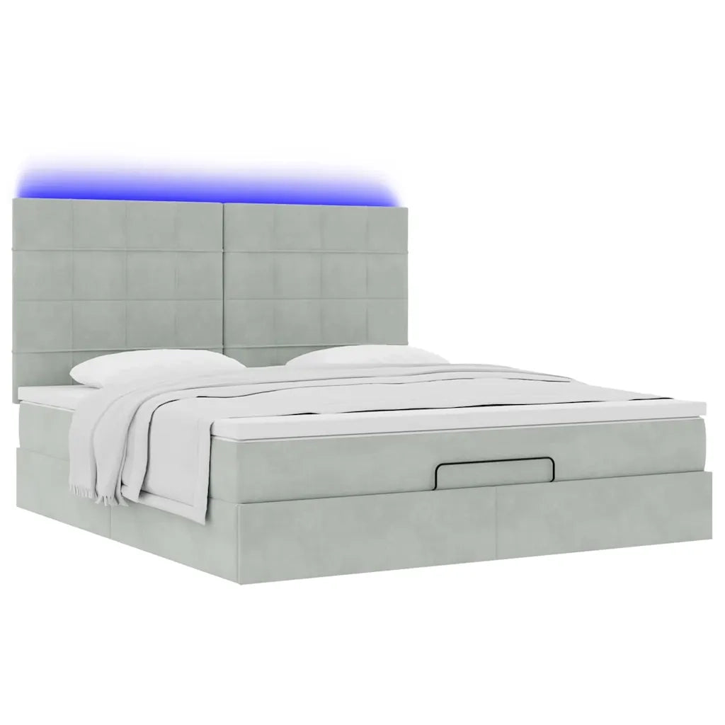 Struttura Letto Pouf con Materassi 160x200 cm in Velluto 3314330