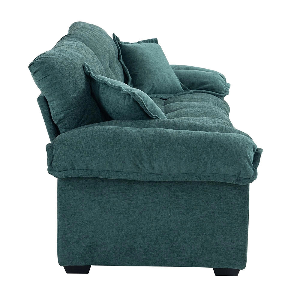 Divano singolo in chenille - Xylo - 213 cm - Cuscini doppio strato