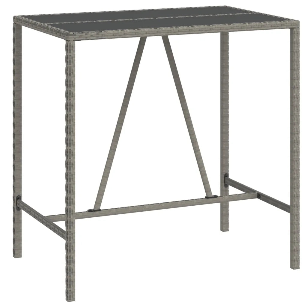 Set Bar da Giardino 7 pz con Cuscini in Polyrattan Grigio 3187646