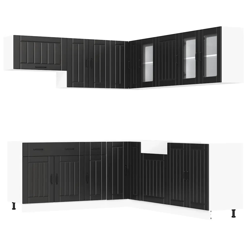 Set Mobili da Cucina 11 pz Lucca Neri Legno Multistrato 3314922