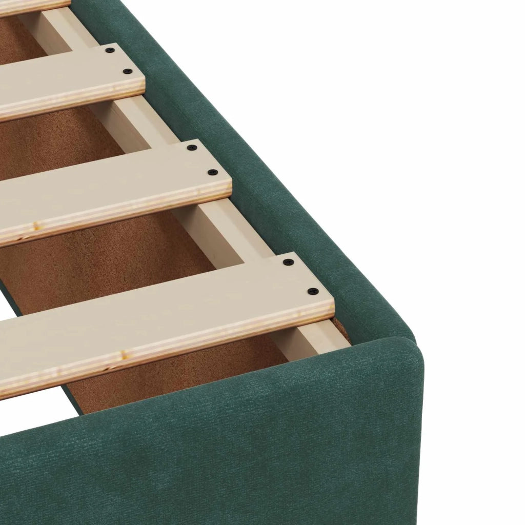 Letto con Box Spring, Materasso e LED Verde Scuro 120 x 190 cm 3452141