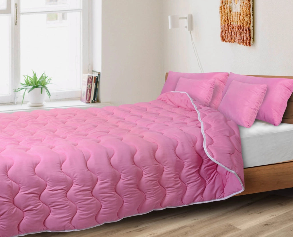 AIO FACTORY Piumino 155x220 cm Rosa Microfibra Antiallergica