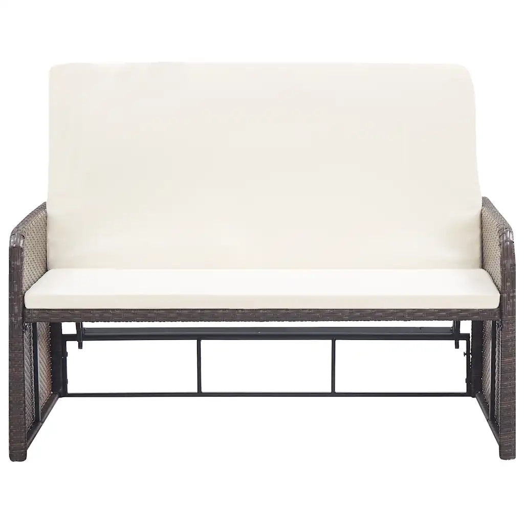 Set Divani da Giardino 2 pz con Cuscini in Polyrattan Marrone 46079