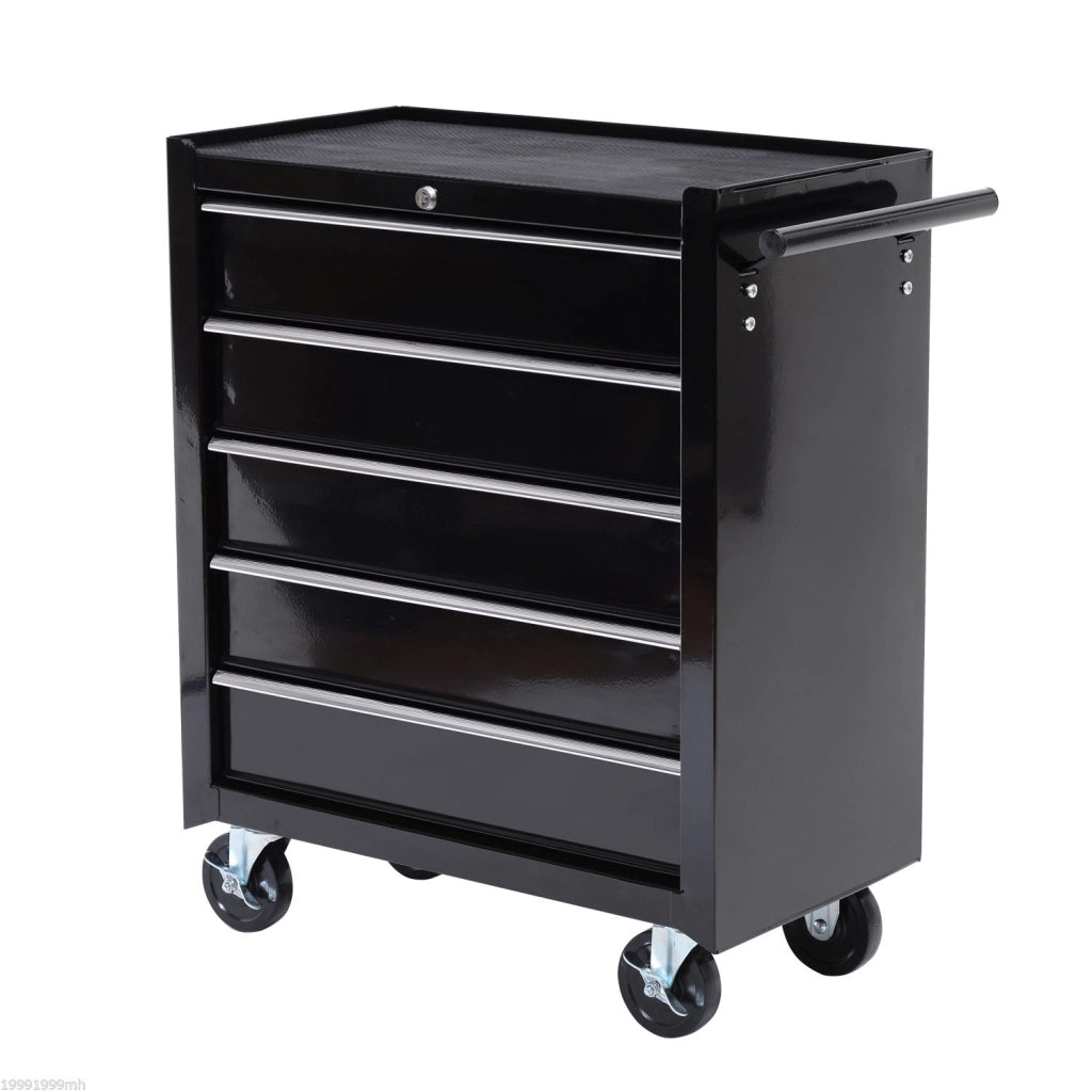 Cassettiera con 5 cassetti rotelle ¨C Minimal ¨C acciaio nero 60x40x138 cm