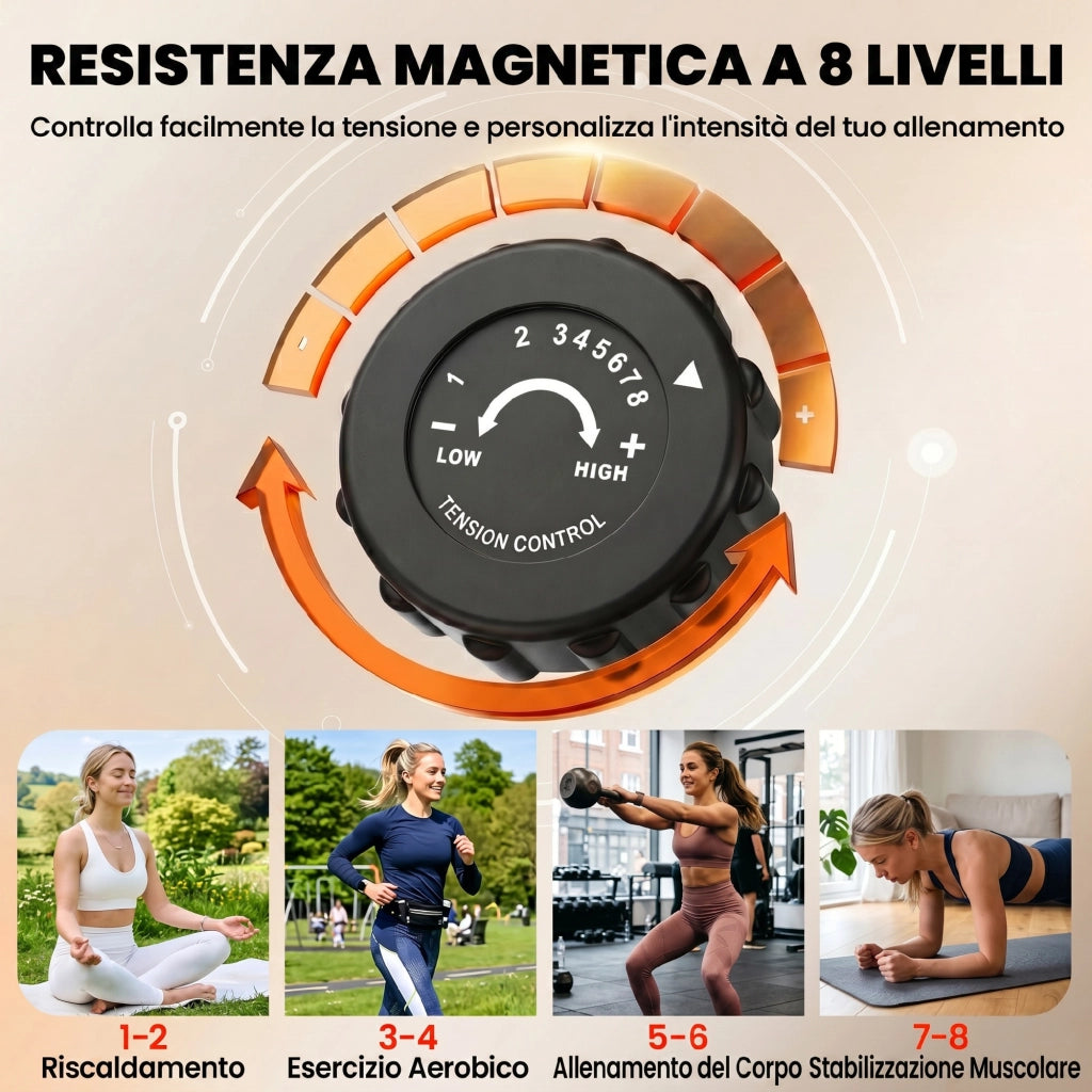 Cyclette Pieghevole 2 in 1 ¨C zephmum ¨C Resistenza Magnetica, Schermo LCD, Rosa