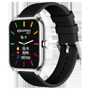 Smartwatch superga alluminio silver quadrata silicone black  swt-stc009