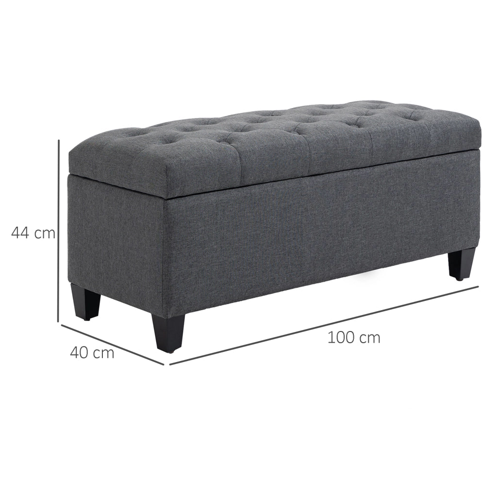 Pouf contenitore ¨C Minimal ¨C grigio scuro 100x40x44 cm