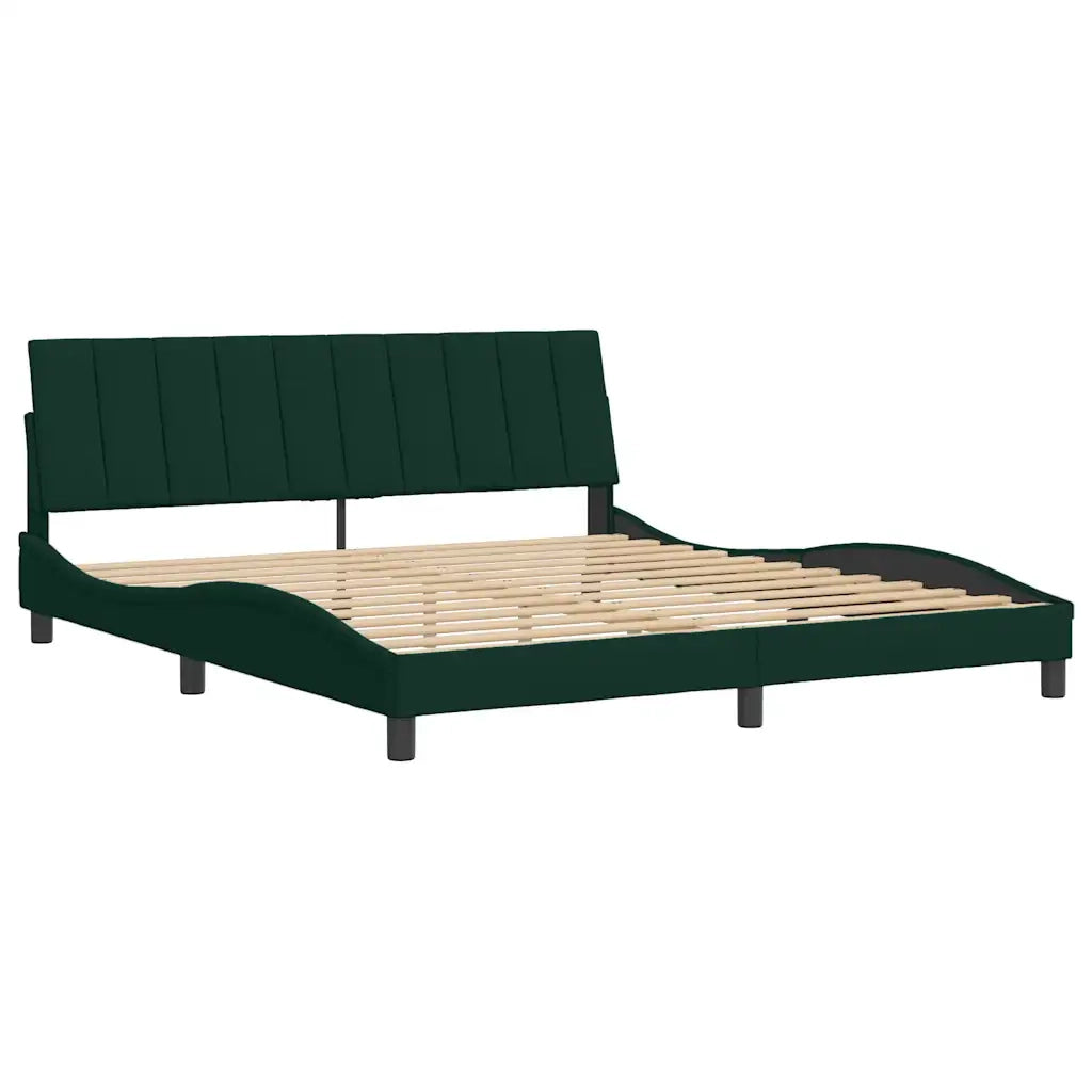 Giroletto senza Materasso Hanko Verde Scuro 180x200 cm in Velluto
