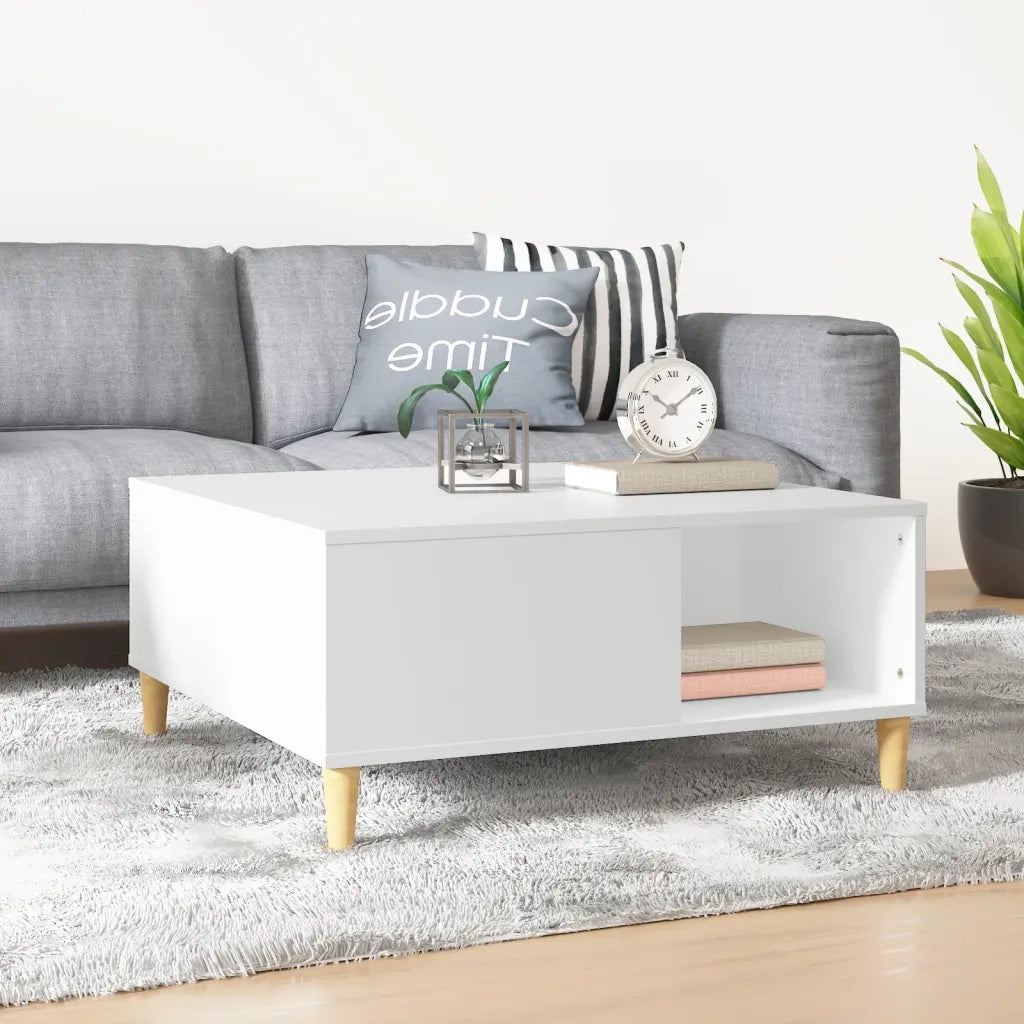 Tavolino da salotto | Tavolino da caff¨¨ | Tavolino da Soggiorno Bianco 80x80x36,5 cm in Legno Multistrato