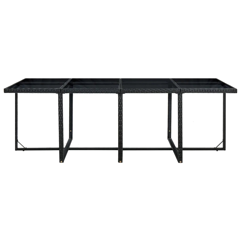 Set da Pranzo da Giardino 13 pz con Cuscini in Polyrattan Nero 42524
