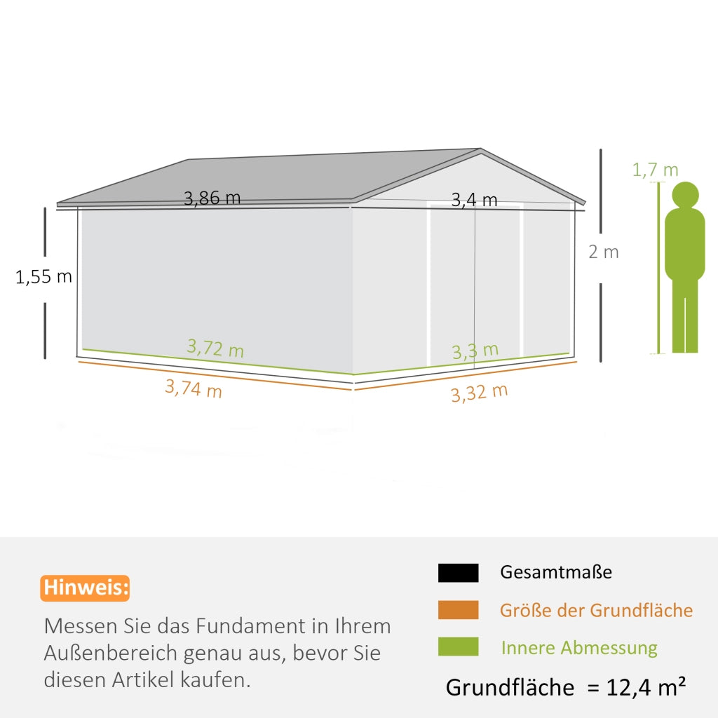 Casetta da giardino ¨C Minimal ¨C in acciaio marrone con finestre e porte scorrevoli