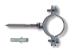 COLLARI PESANTI IN ACCIAIO ZINCATO PER TUBI- - 1/2 p/tubi ø mm.20/25 tassello ø mm.10 - 10 pezzi QUALITY