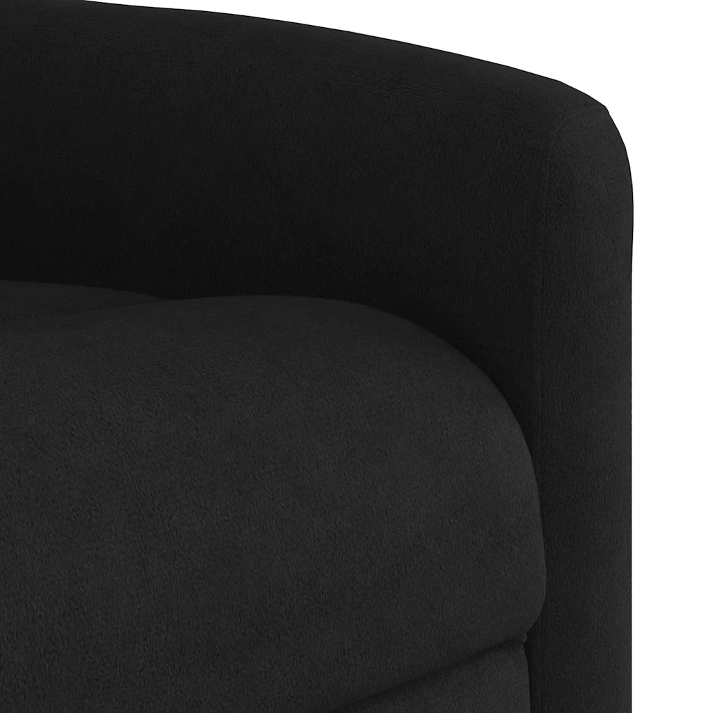 Poltrona Reclinabile Nera in Tessuto di Microfibra 4015566
