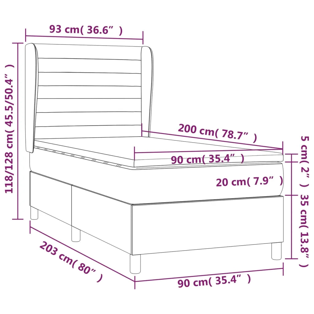 Giroletto a Molle con Materasso Tortora 90x200 cm inTessuto 3128017