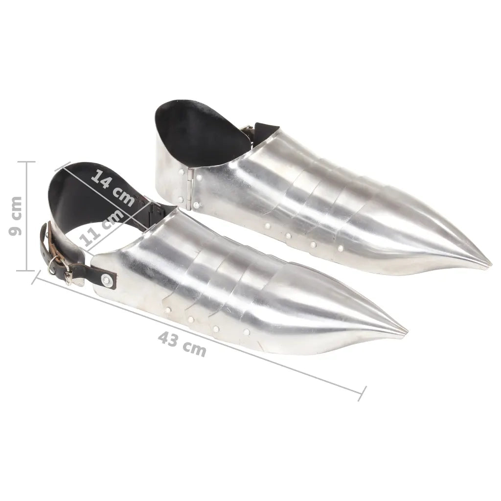 Scarpe d'Armi per Cavalieri Medievali LARP Argento in Acciaio 286238