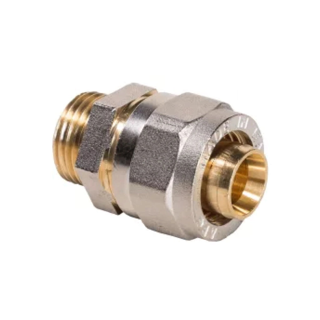 RACCORDO DIRITTO MASCHIO A STRINGERE TRE PEZZI PER TUBO MULTISTRATO MODELLO 701L - 1/2 Ø20  - APE