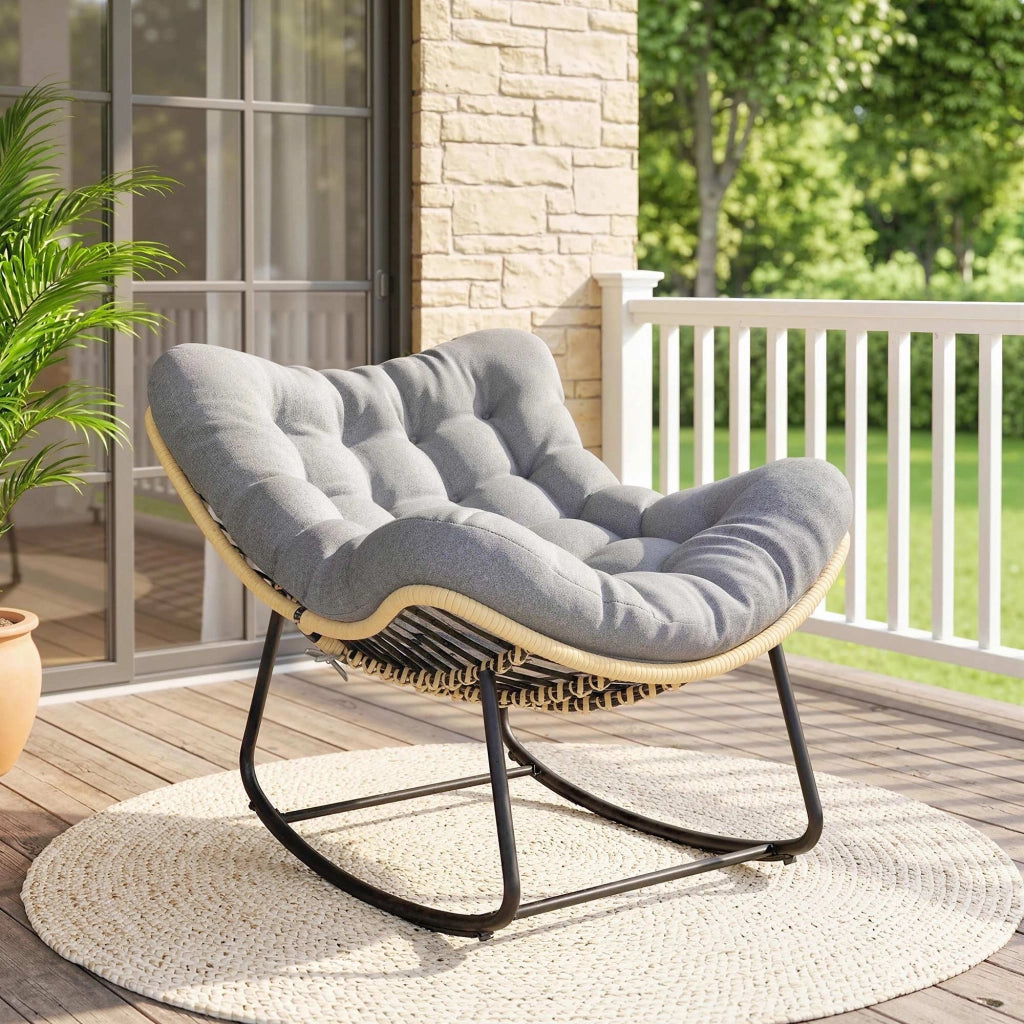 Poltrona dondolo da giardino ¨C Minimal ¨C Grigio